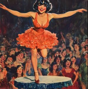 AI Girl dancing on table like 1 2
