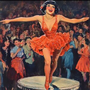 AI girl dancing on table like 1 1