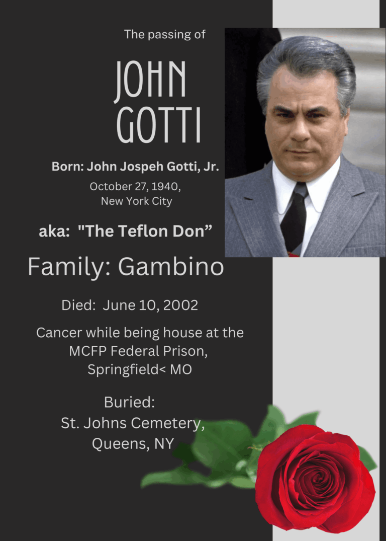 John Gotti Funeral Card